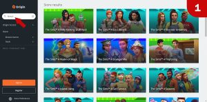 Download Sims 4 games at Origin - Step 1